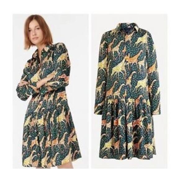 J. Crew Shirtdress in Giraffe Jenny Dress - Picture 1 of 10